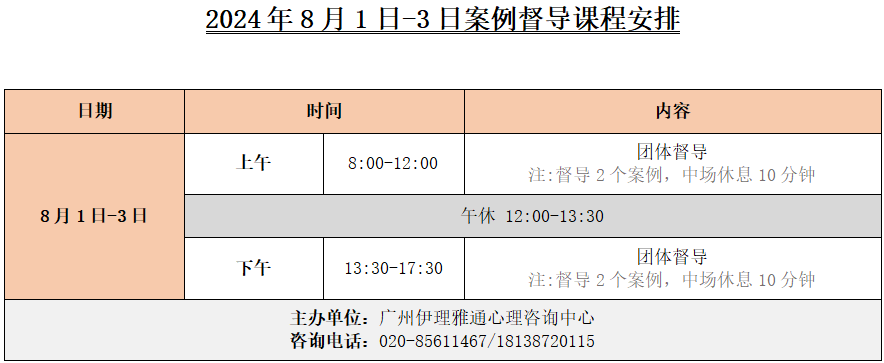 《自恋在临床中的表现和治疗》| 2024年8月白美正博士精神分析实务培训与案例督导时间安排！